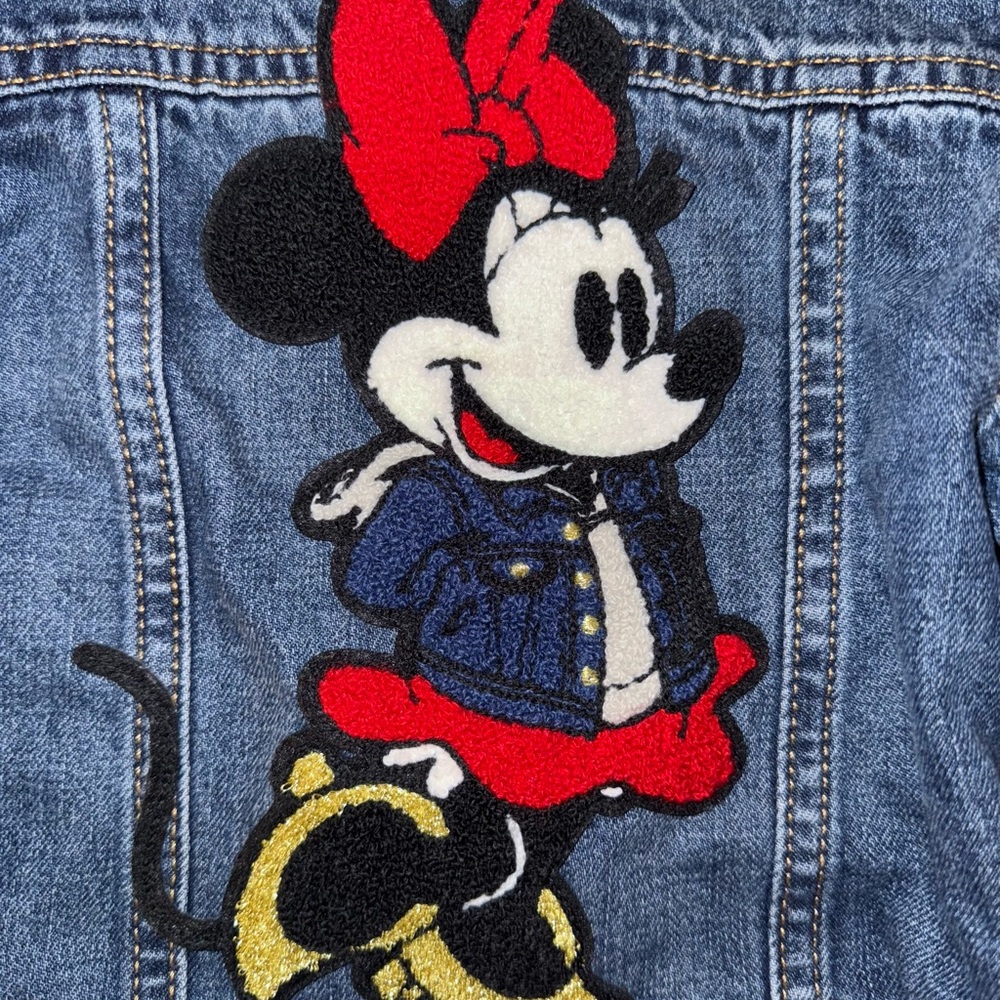 GAP Kids Denim Jacket with Red and Black Minnie Mouse Design